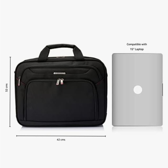 Samsonite luggage 3 Toploader Briefcase,, Polyester, Black, black - Picture 2 of 8